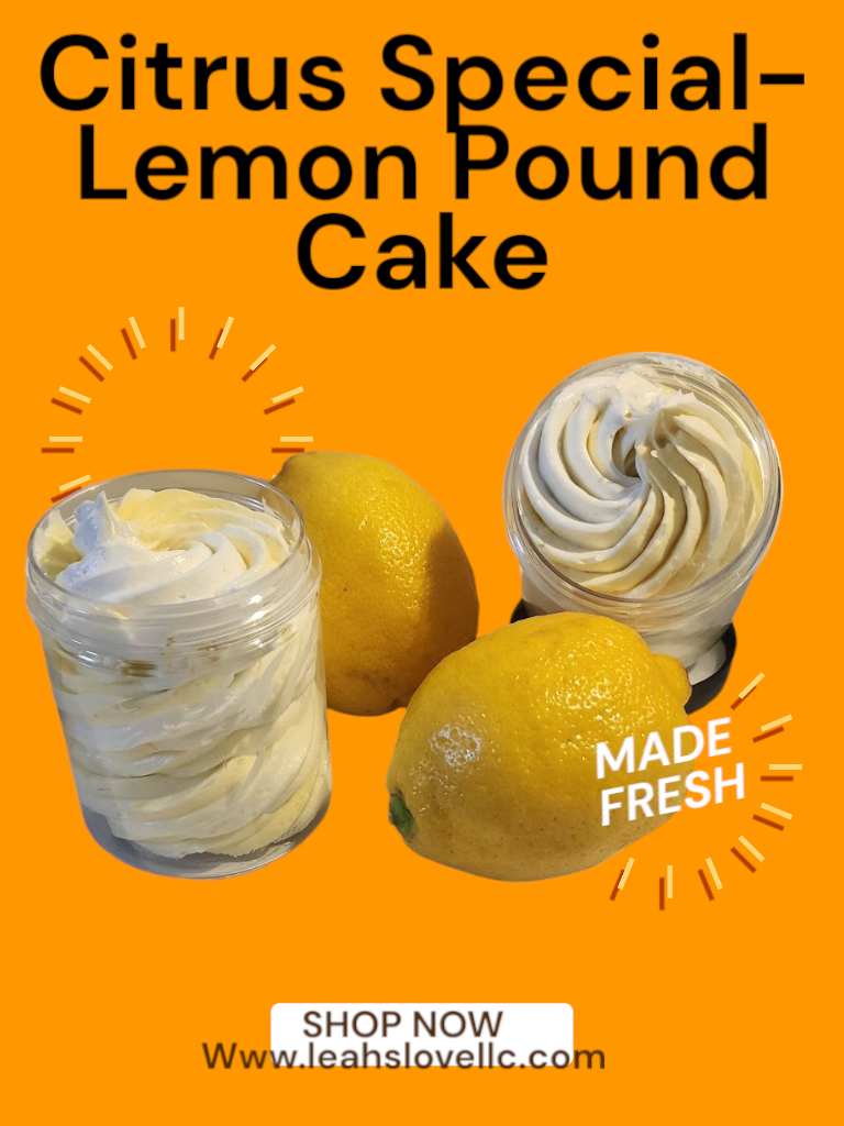 Lemon Pound Cake- Whipped Body Butter, 6 Oz (Unisex)