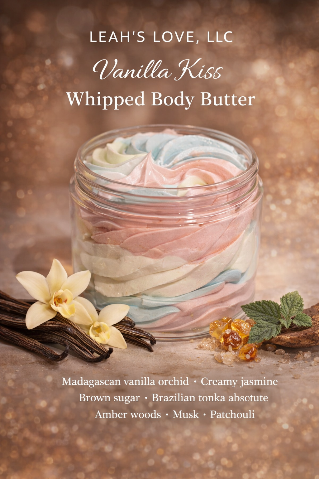 Vanilla Kiss -Whipped Body Butter. 6 Oz (Unisex)
