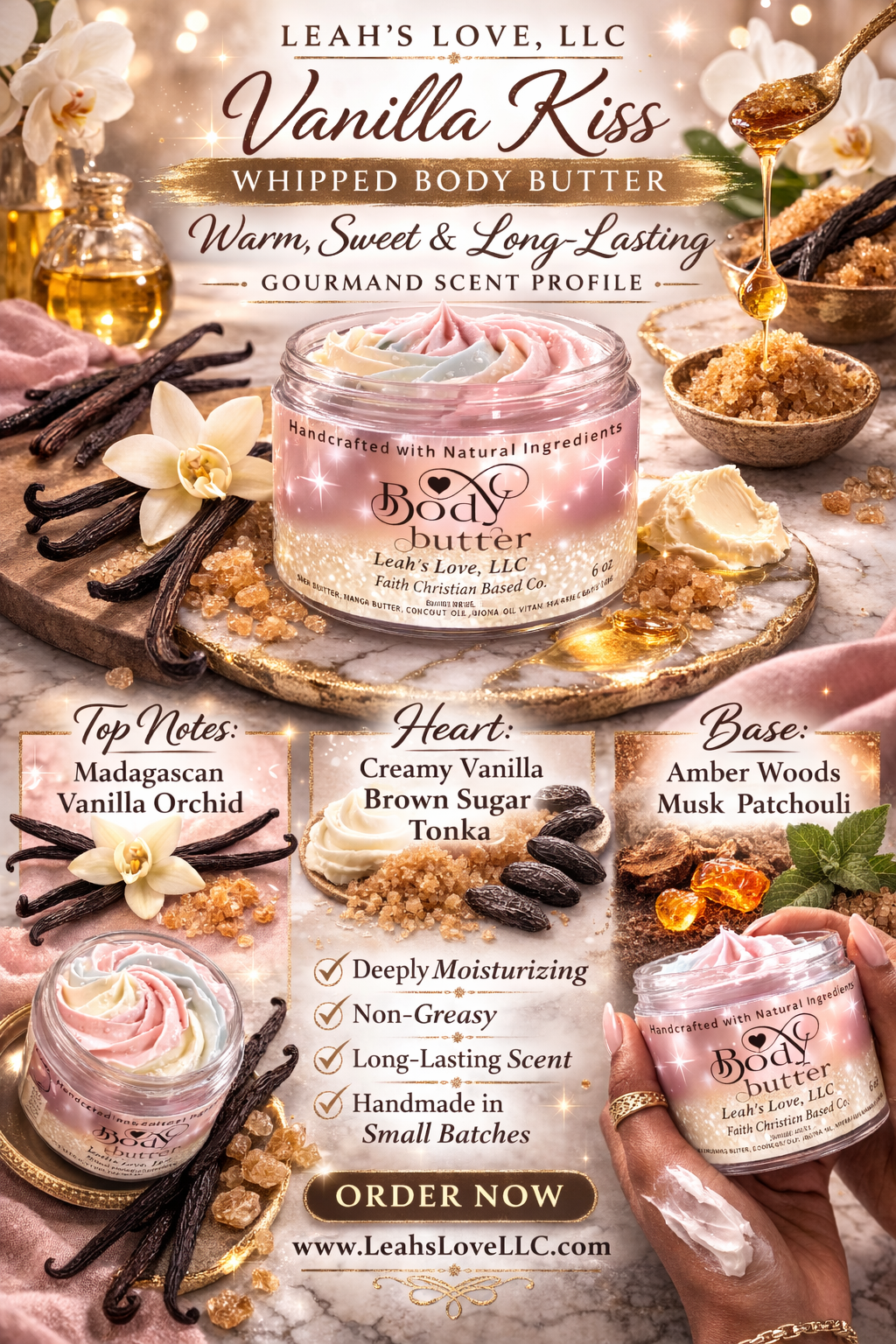 Vanilla Kiss -Whipped Body Butter. 6 Oz (Unisex)