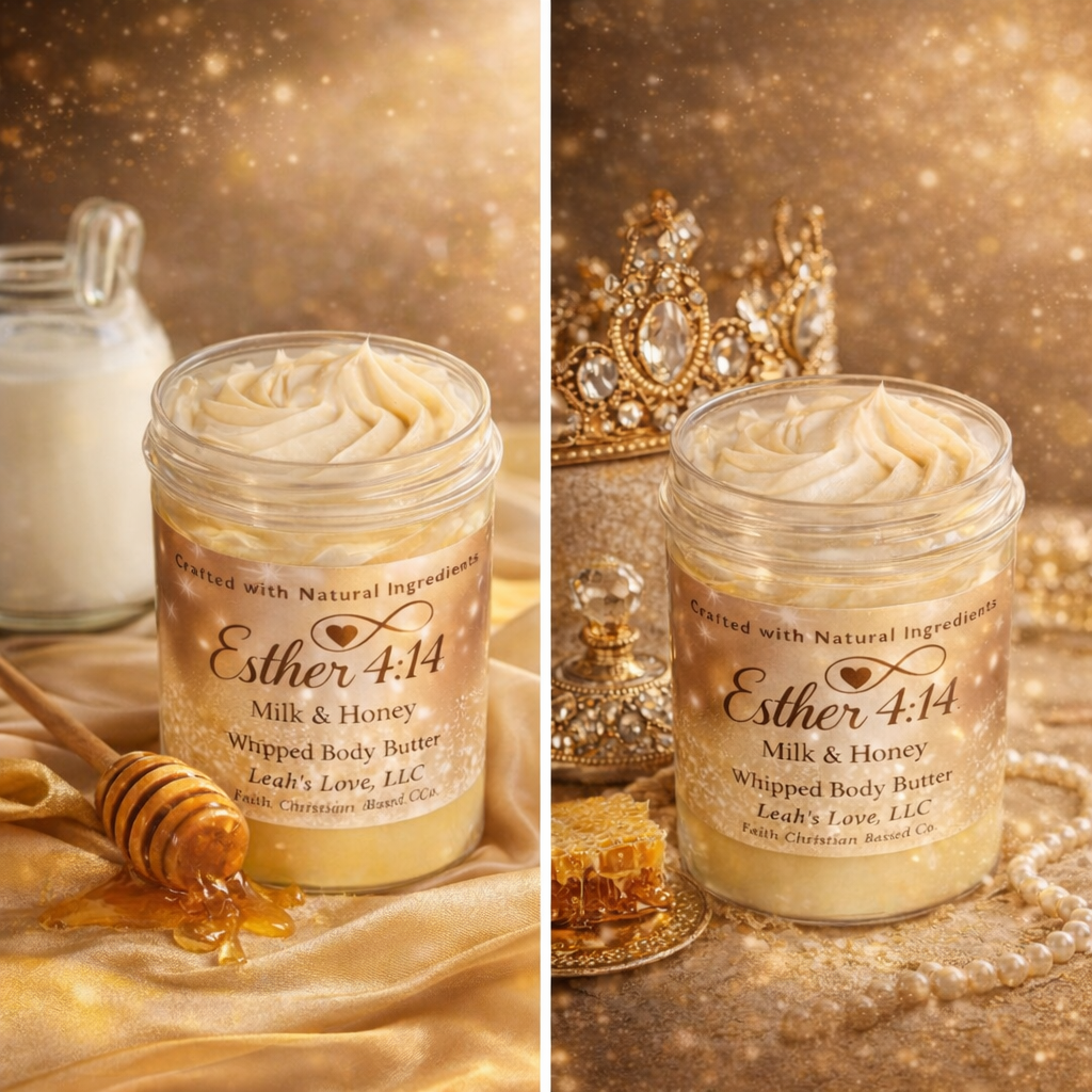 Esther 4:14 "For Such a Time as This"-Whipped Body Butter(Scent-Oatmeal, Milk and Honey), Unisex, 6 OZ Jar